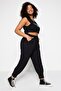Black Carrot Fit Elastic Waist Knitted Plus Size Pants Tbbss23Ar00002