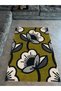 Mira 1113 Oil Green Floral Themed Woven Base Carpet