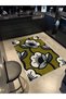Mira 1113 Oil Green Floral Themed Woven Base Carpet - 3