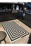 Mira 989 Striped Modern Black and White Woven Base Carpet