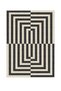 Mira 989 Striped Modern Black and White Woven Base Carpet - 3