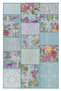 Mira 937 Blue Black and Patchwork Patterned Woven Base Carpet