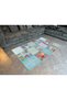 Mira 937 Blue Black and Patchwork Patterned Woven Base Carpet - 3
