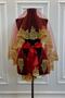 Red Gold Sparkling Laced Bridal Henna Veil Set Wedding Henna Night Face Cover - 2