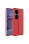 Huawei P50 Pro Case Smooth Surface Silicone Cover with Magnetic Stand
