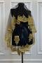 Black Gold Sparkling Laced Bridal Henna Veil Set Wedding Henna Night Face Cover - 2