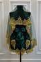 Emerald Gold Sparkling Laced Bridal Henna Veil Set Wedding Henna Night Face Cover - 4