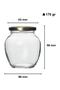 6 Pieces 370 Ml Transparent Glass Egg Model Canning Jar with Gold Metal Lid - 2