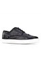 Genuine Leather Black Lacing Detailed Thermo Sole Men's Casual Shoes