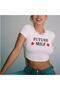 Votınıty Future Milf Baskılı Beyaz Crop - 2