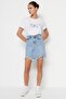 Light Blue Ripped Mini Denim Skirt Twoss23Et00287 - 3