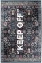 Keep Off Mira 2105 Vintage Navy Blue Patterned Woven Base Carpet