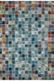 Mira 1056 Mosaic Pattern Patchwork Theme Blue Design Woven Base Carpet - 2
