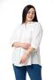 Plus Size Shirt Collar White Shirt with Double Pockets on the Chest - 2
