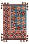 Mira 1145 Salmon Turquoise Ethnic Flower Themed Fringed Woven Base Carpet