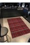 Mira 1077 Red Plaid Themed Woven Base Carpet