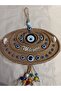 Wicker Embroidered Evil Eye Beaded Sea Shell Welcome Door Ornament - 2