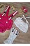 Girl Panda Concept Birthday Outfit Pink White Salopette Crop Socks Buckle Set