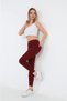 Women's Claret Red, Gabardine Fabric High Waist Trousers (Narrow Fit Claret Red) - 3