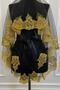 Black Gold Sparkling Laced Bridal Henna Veil Set Wedding Henna Night Face Cover - 4