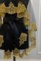 Black Gold Sparkling Laced Bridal Henna Veil Set Wedding Henna Night Face Cover - 5