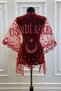 Red Lurex O Now Soldier Shawl Cover, Red Henna Shoulder Cover Veil - 2