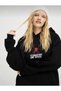 Unisex Black Spirit Printed Hooded Oversize Sweatshirt - 4