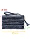 Women's Handmade Star Patterned Black Color Clutch Portfolio Bag - 7