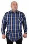 Large Size Men's Pocket Shirt Viento 23368 Cobalt Blue