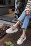 Zanıolo Women's Beige Stone Detail Sneakers - 3