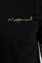 Black Slim/Fitted Small Text Printed 100% Cotton Short Sleeve T-Shirt Tmnss20Ts0083 - 7