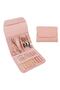 16 Pieces Professional Manicure Pedicure Nail Facial Care Set with Stainless Steel Leather Bag - Powder Pink