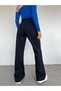 Cuban Black Lycra Super High Waist Jeans Loose Leg Jeans Palazzo Trousers 2505 - 2