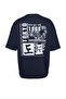 Lacivert Oversize/Geniş Kesim Uzak Doğu Baskılı Kısa Kol %100 Pamuklu T-Shirt TMNSS23TS00170 - 6