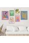 Natural Wooden Framed 6-Piece Painting Set Altı-005