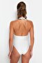 Ecru V-Neck Regular Leg Swimsuit TBESS23MA00210 - 5