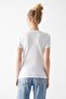 M162767-620-22K Short Sleeve Combed Cotton White Women's Model Combed Cotton T-Shirt - 3