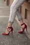 Pansy Red Suede 10 cm Women's Classic Heeled Shoes Suede - 6