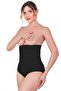 Women's Black Seamless High Waist Slip Corset with Snaps at the Bottom - 3