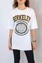 Women's White Berkeley Text Printed Side Slit T-shirt Yy100737 - 3