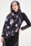 Hydrangea Shawl Black Purple - 2