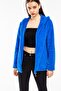 Women's Cobalt Blue Zippered Fleece Cardigan - 3