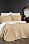7 Piece Pique Bedspread Mimosa Double Beige Duvet Cover Set