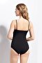 Women's Black Snap-On Bodysuit Lycra Rope Strap Luxury Design - 2