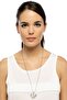 Women's Gray Zircon Stone Flower Heart Necklace - 2