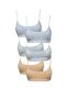White Gray and Skin Bustier with Pads and Rope Straps, 6 Pieces