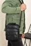 Men's Black Genuine Leather Men's Steel Case Hand and Shoulder Bag (Large Size)