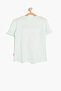 Green Girl's Emoji Text Printed T-Shirt - 6