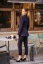 Blazer Jacket Belted Pipe Leg Trousers Set - 5