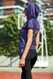 9434 Women's Hooded Short Sleeve Sports Sweatshirt with Ripped Back Detail G20s-009434 - 2